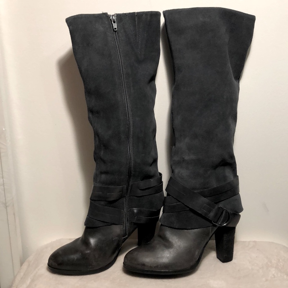 Grey Suede/Leather Boots